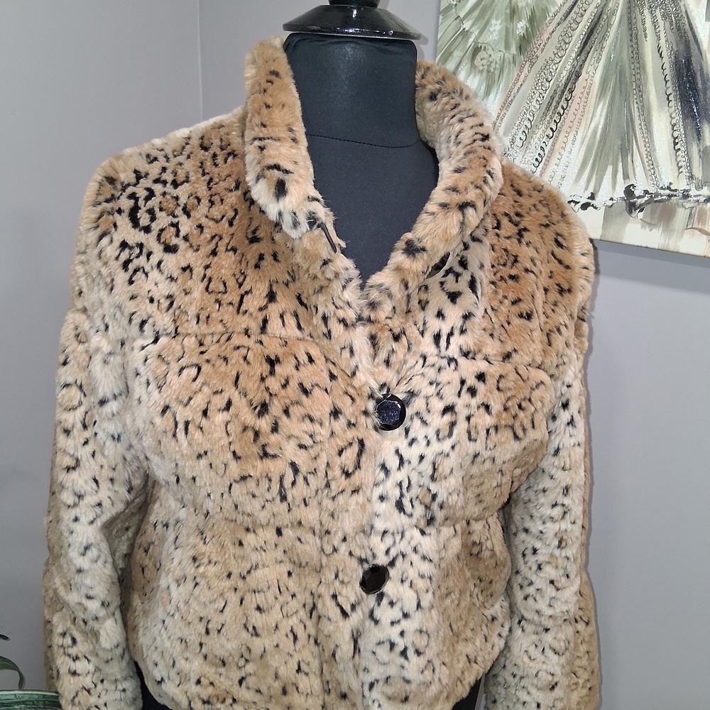 Madison Leopard Print Teddy Jacket - image 2